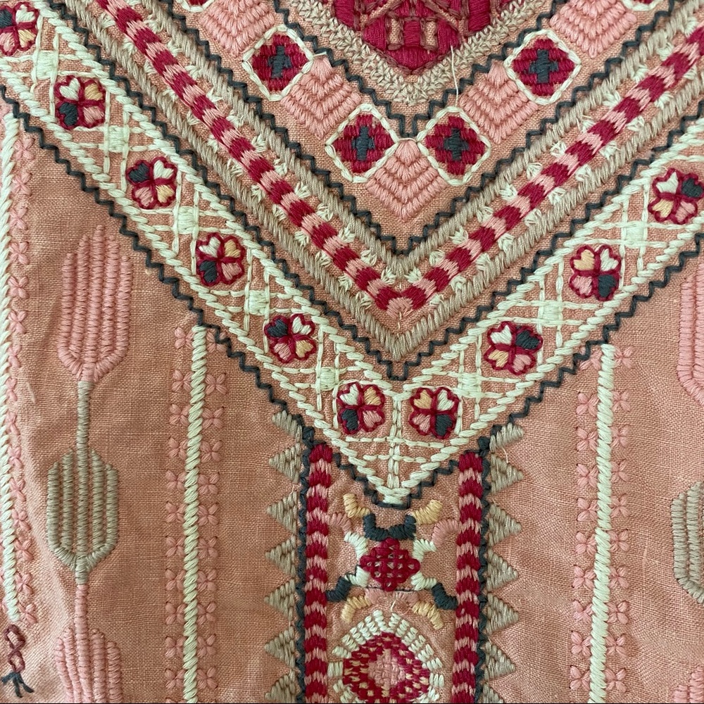 ⭐️NWT!⭐️Johnny Was Sabriya Boho Embroidered Peach Linen Drape Top Sz S $250 Rtl - Picture 12 of 15